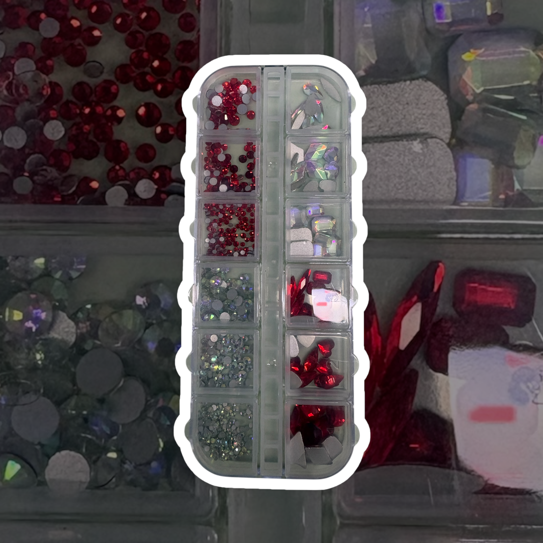 Duo sample crystal & Rhinestone pack -Ruby Red & AB