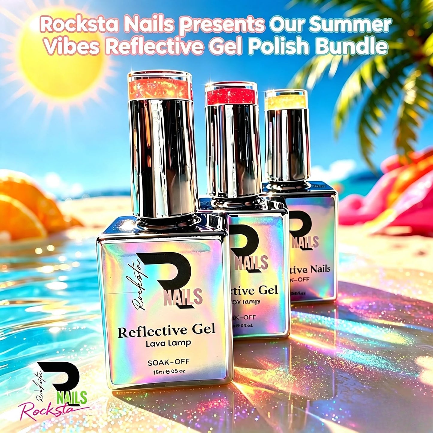 3 Reflective Gels - summer vibes bundle