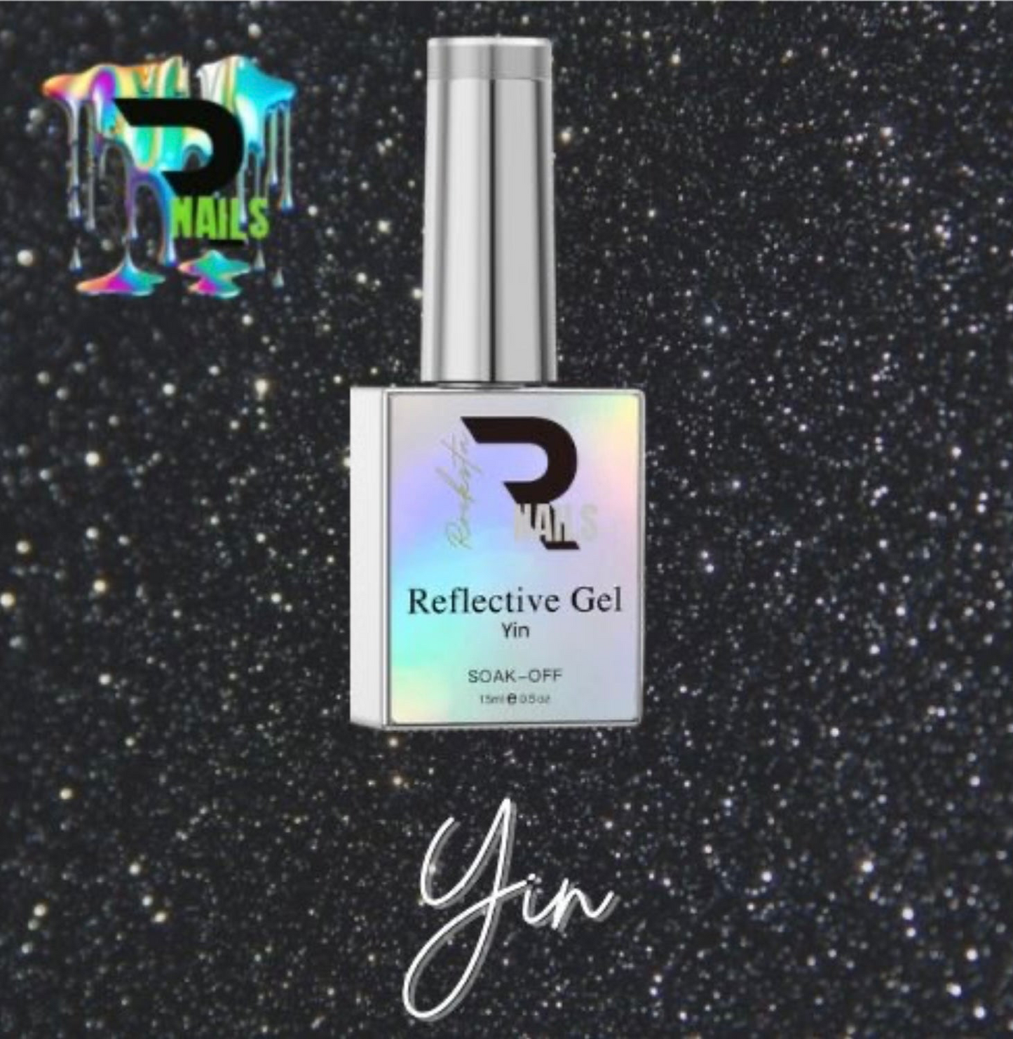 Yin Black Reflective Gel Polish 15ml